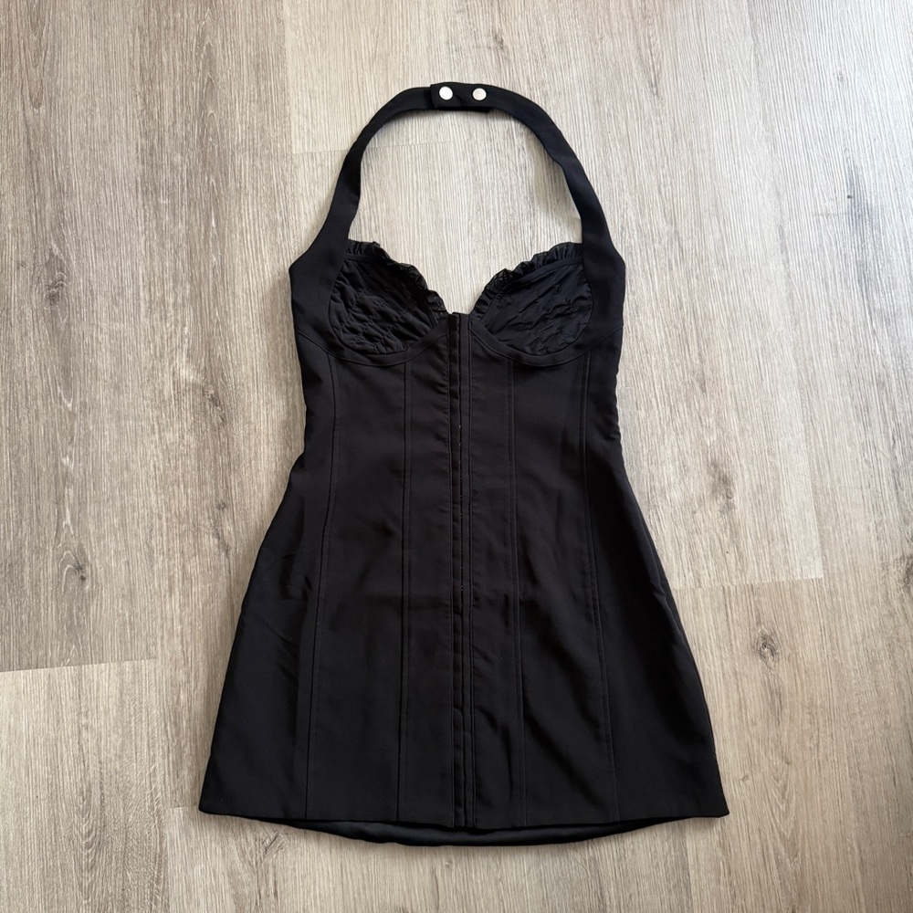 I.AM.GIA Black Halter Mini Dress